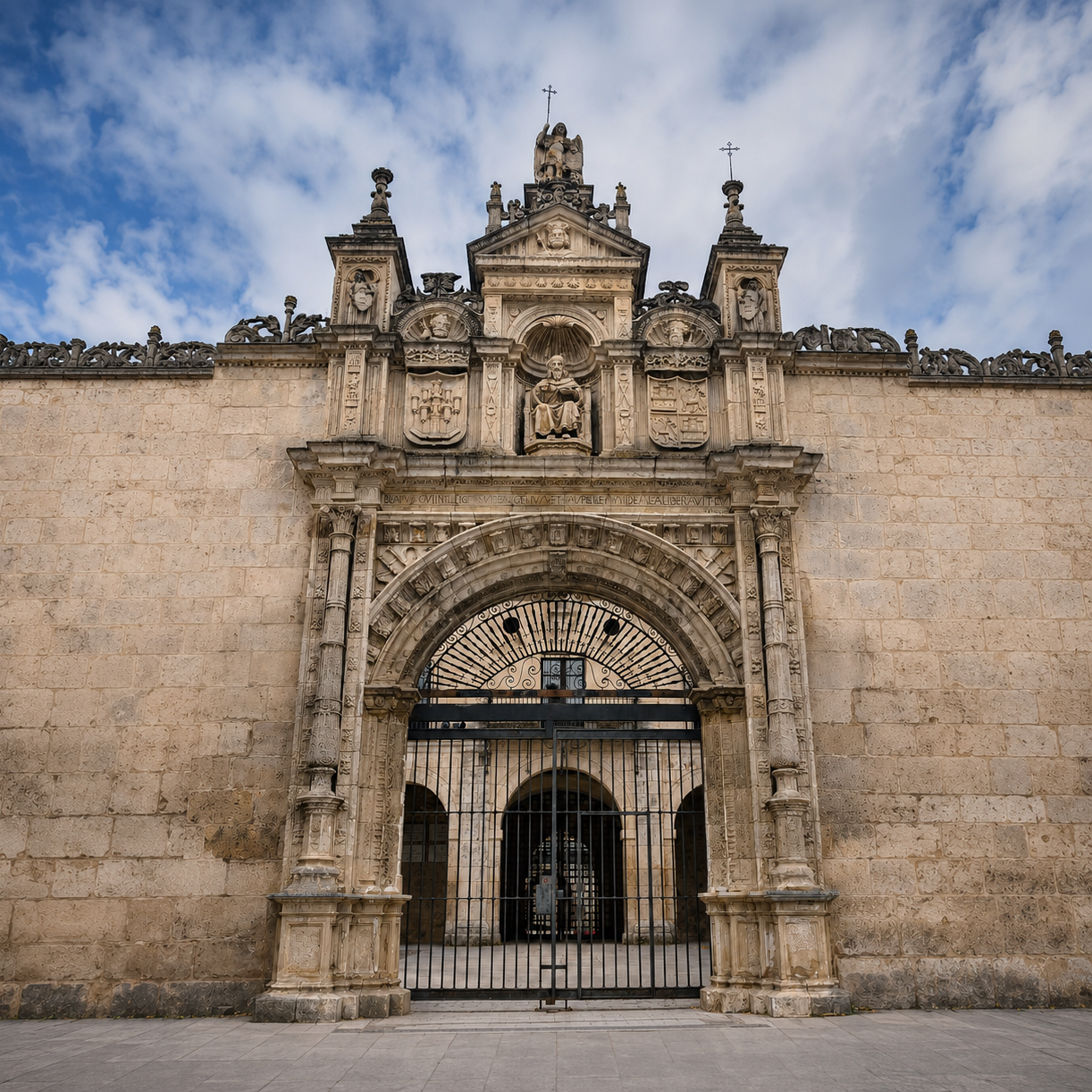 En la imagen se aprecia la famosa Puerta Romeros de la Facultad de derecho de la Universidad de Burgos.